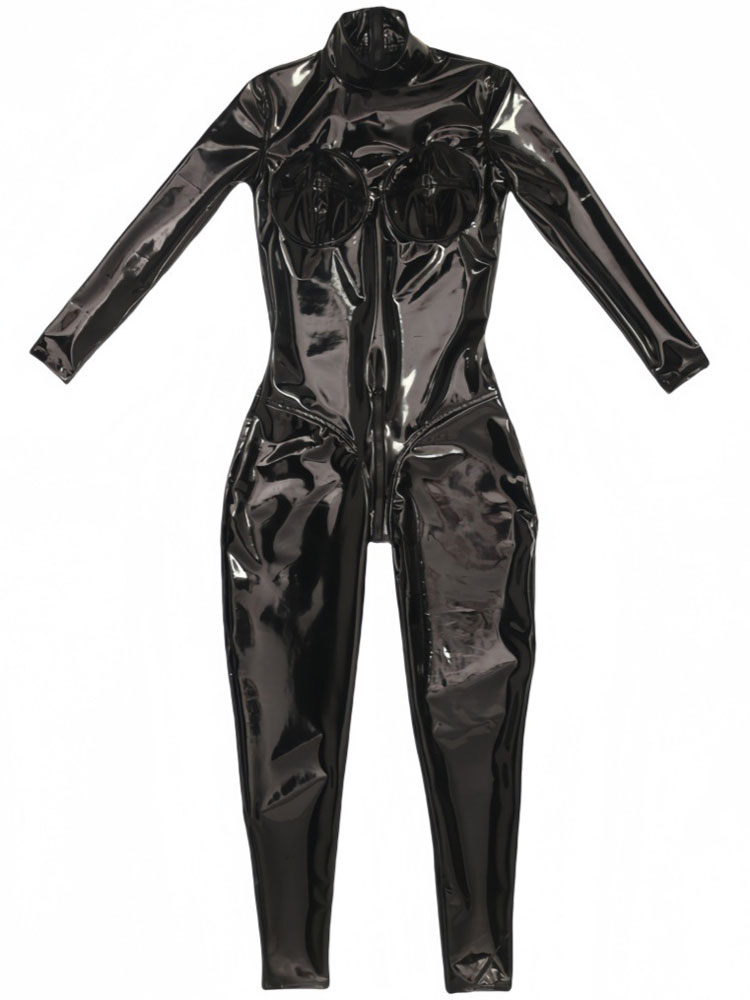 Sexy PU Latex Ammonia Jumpsuit - Shapewear Bodysuit Firm ulasan dan harga