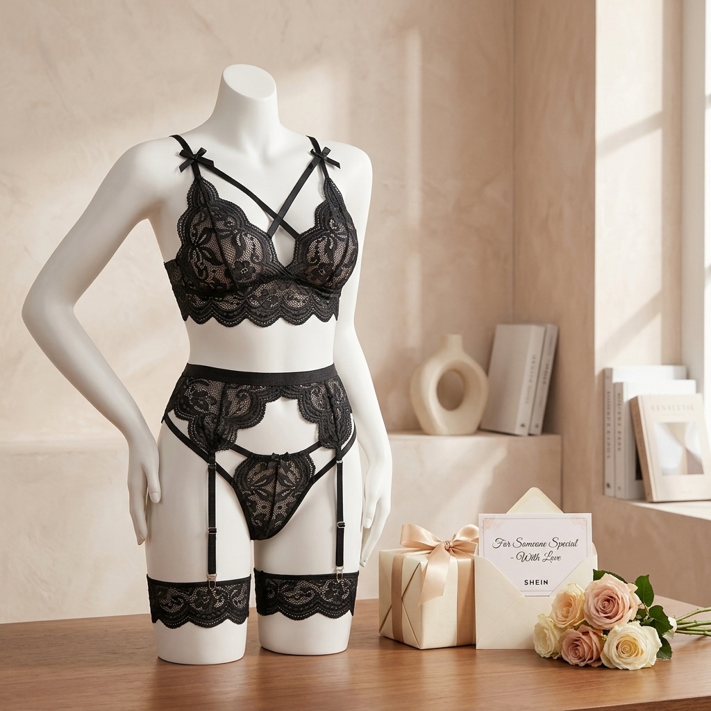 Women's Floral Lace Lingerie S - Garter Belt Set ulasan dan harga