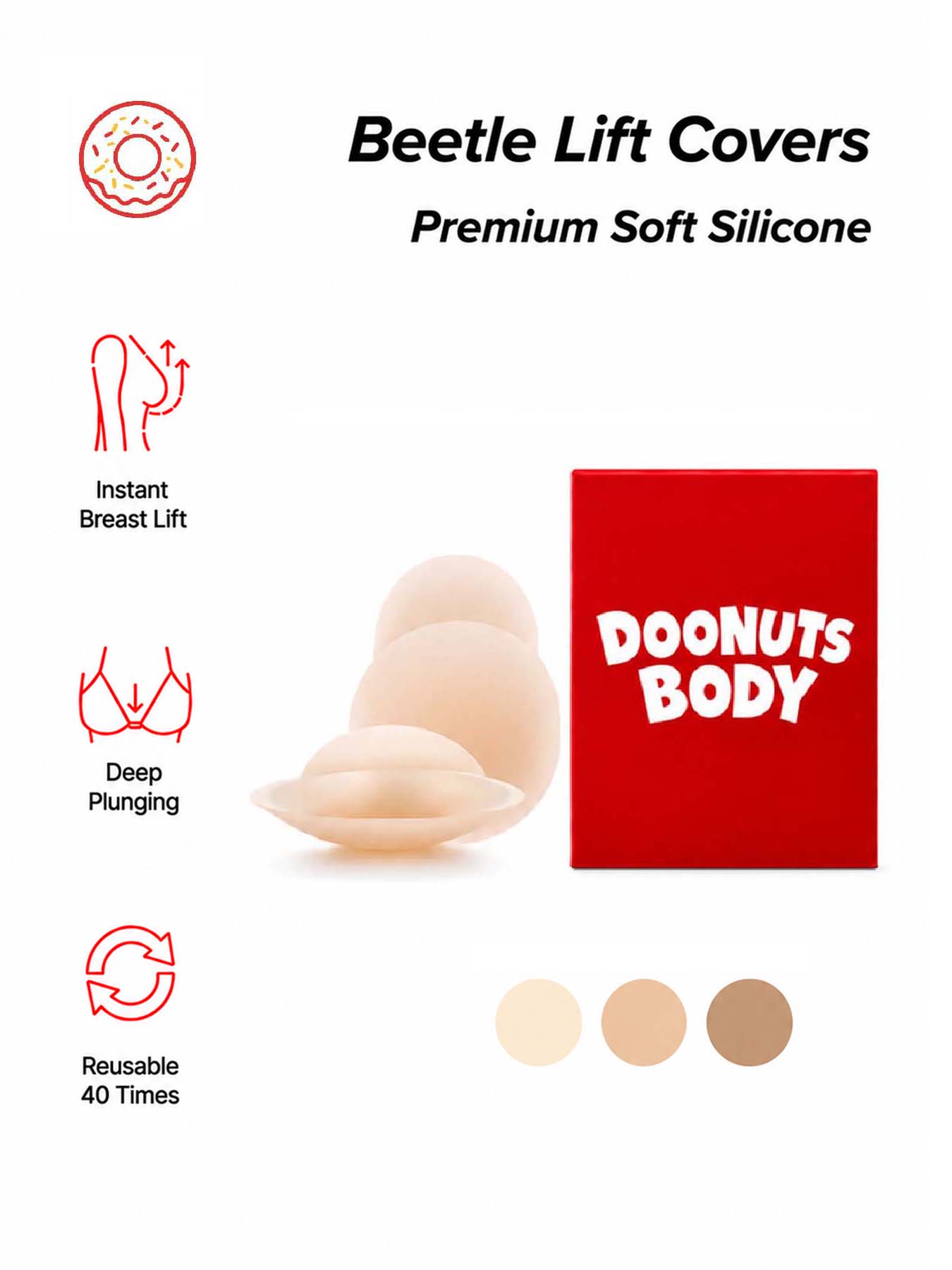 DOONUTS Invisible Breast Lift  - Nipple Cover Pasties ulasan dan harga